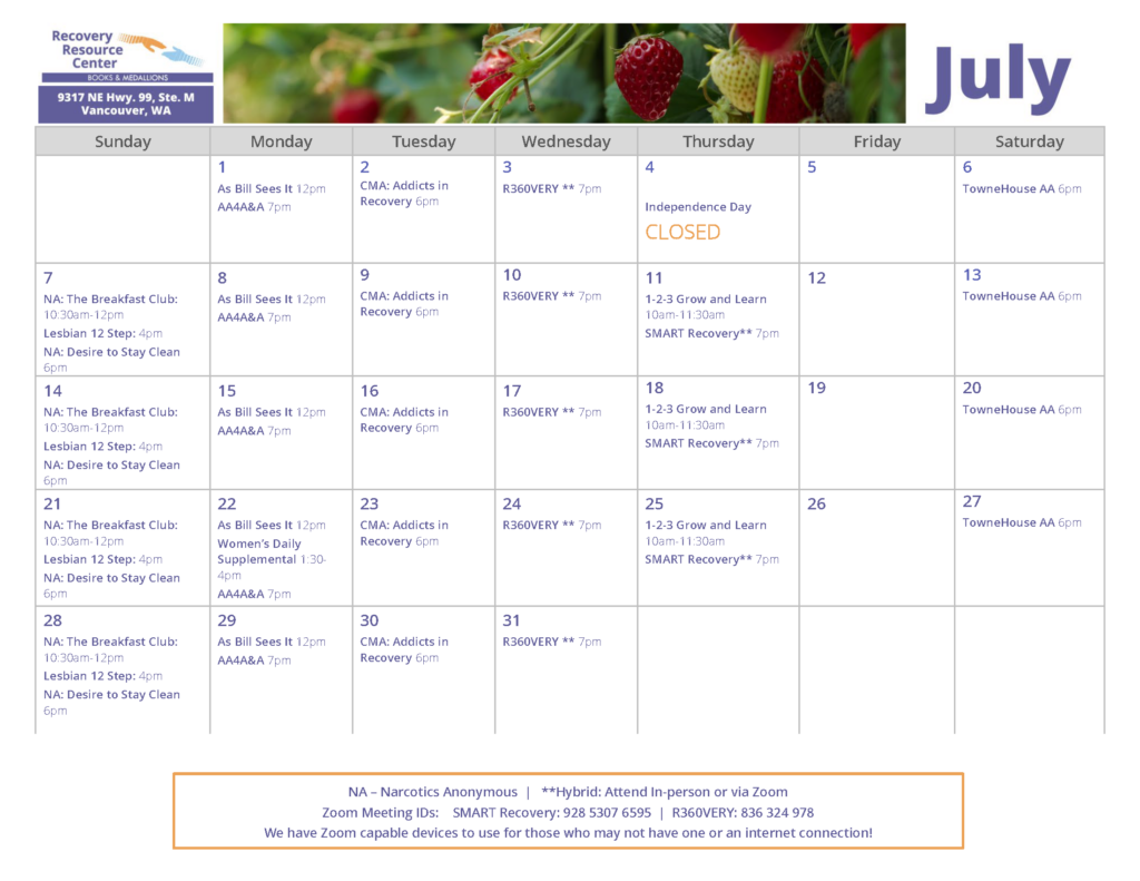 july rrc calendar